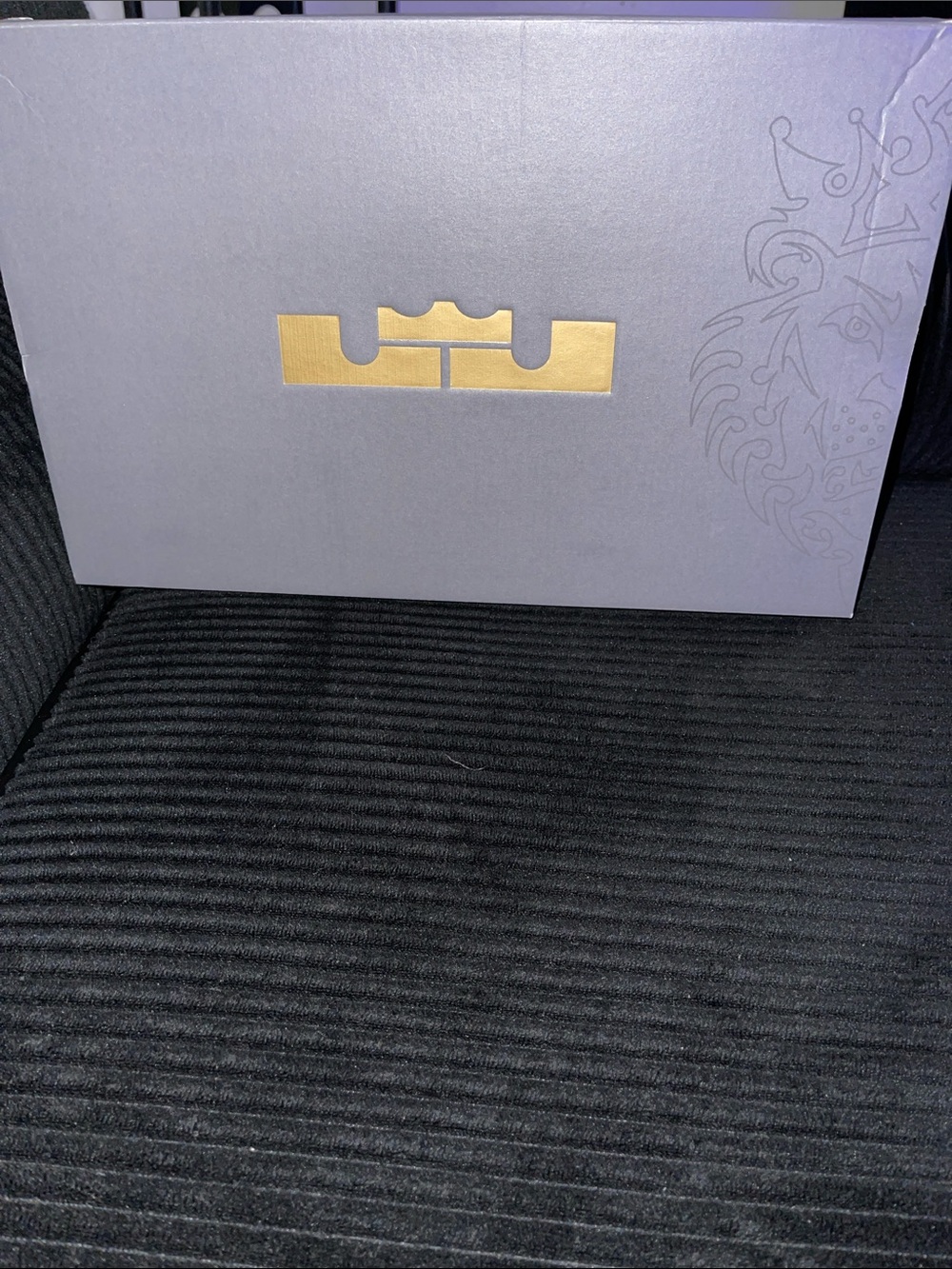 Empty LeBron James Shoe Box with Gold Logo